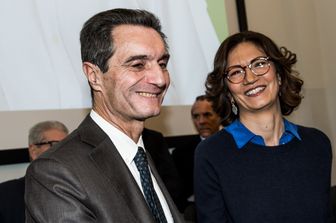 Attilio Fontana candidato per le elezioni regionali per il Centrodestra nella foto con Mariastella Gelmini