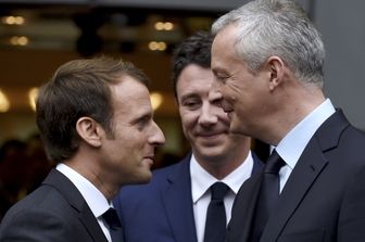 &nbsp;Emanuel Macron, presidente della Repubblica francese e Bruno Le Maire, ministro delle Finanze