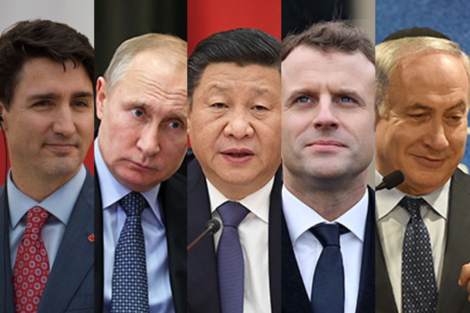 Trudeau Putin Xi Jinping Macron Netanyahu (AFP)