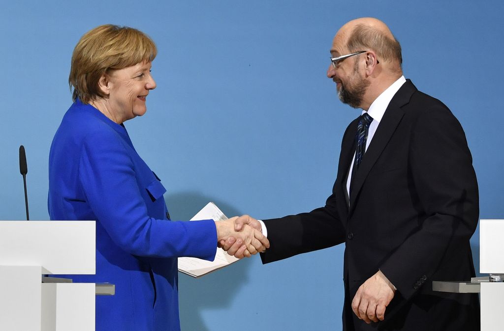 &nbsp;Angela Merkel e Martin Shulz