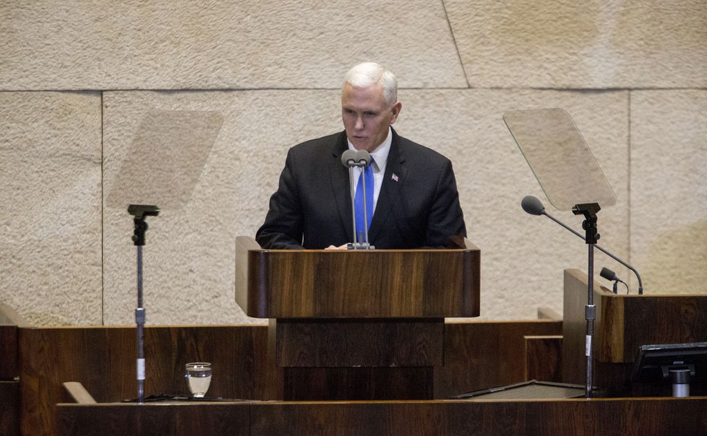 &nbsp;Mike Pence parla alla Knesset