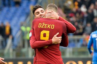 &nbsp;Lorenzo Pellegrini e Edin Dzeko
