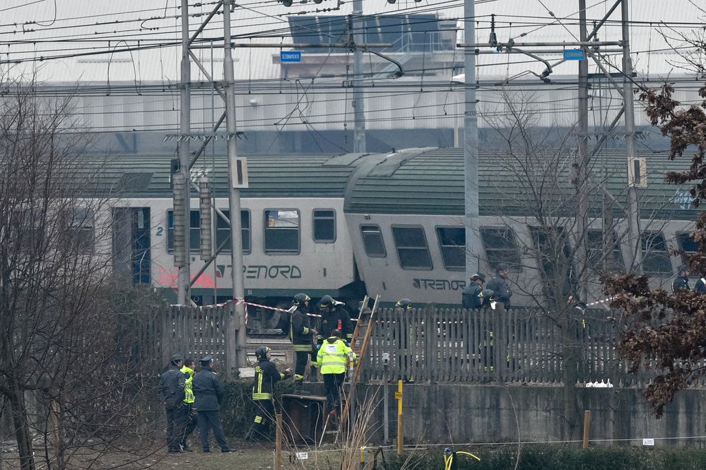 &nbsp; Il treno deragliato a Pioltello