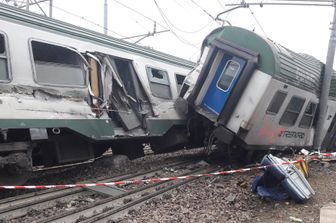 &nbsp;Il treno deragliato a Pioltello