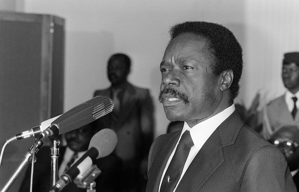 &nbsp;L'ex presidente del Gabon, Omar Bongo, nel 1980