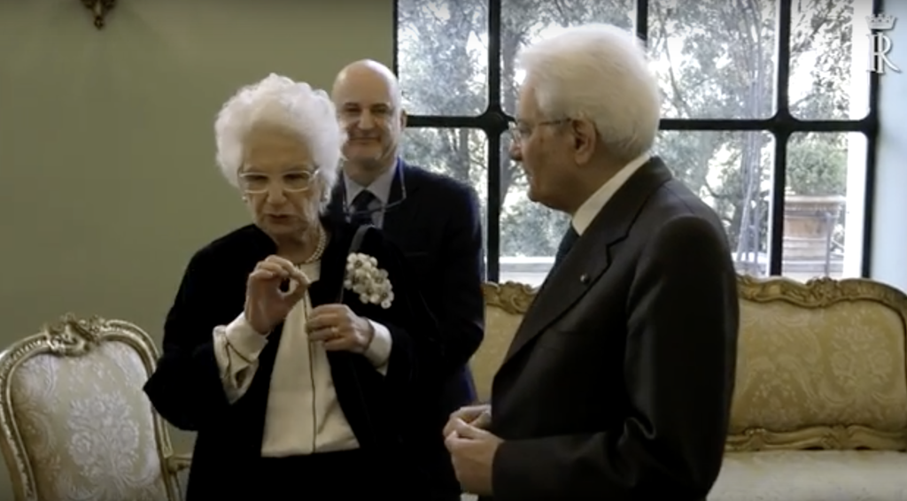 Sergio Mattarella e Liliana Segre (fotogramma viceo)