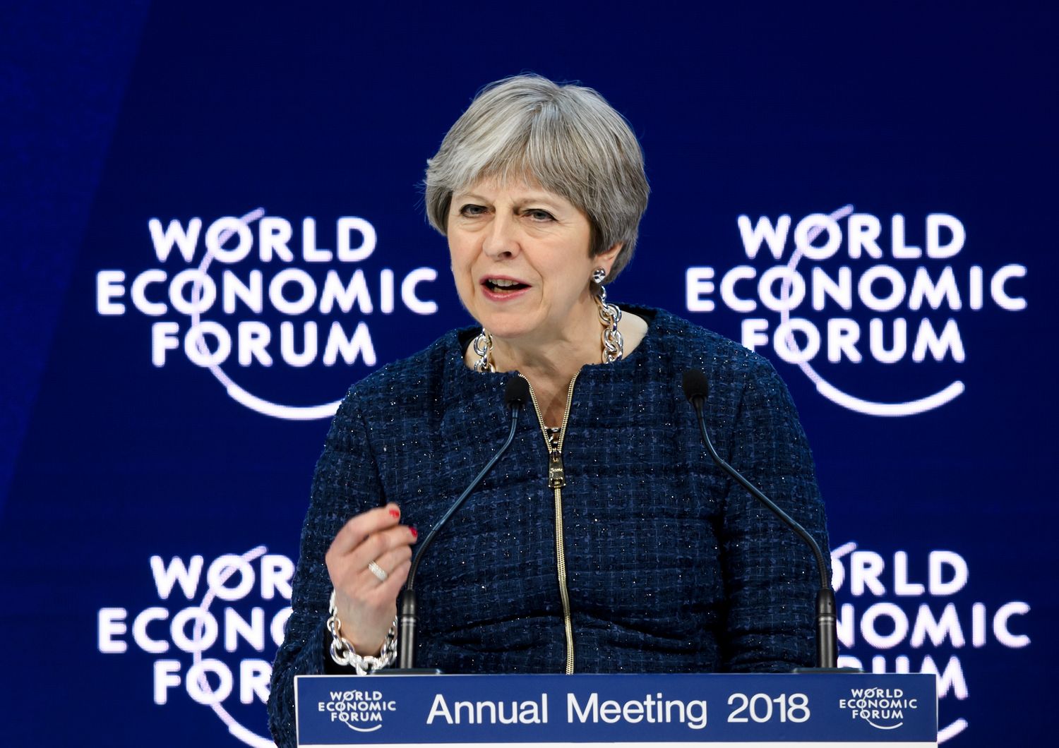&nbsp;Theresa May, primo ministro britannico al World Economic Forum