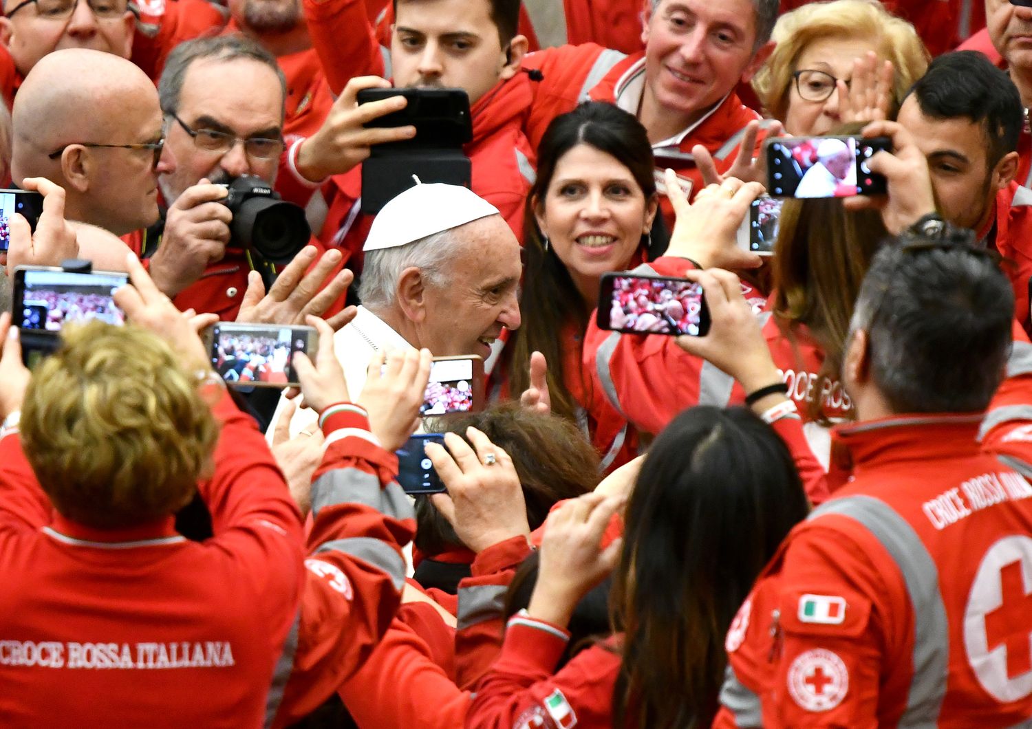 Papa Francesco incontra gli uomini e le donne della Croce Rossa&nbsp;