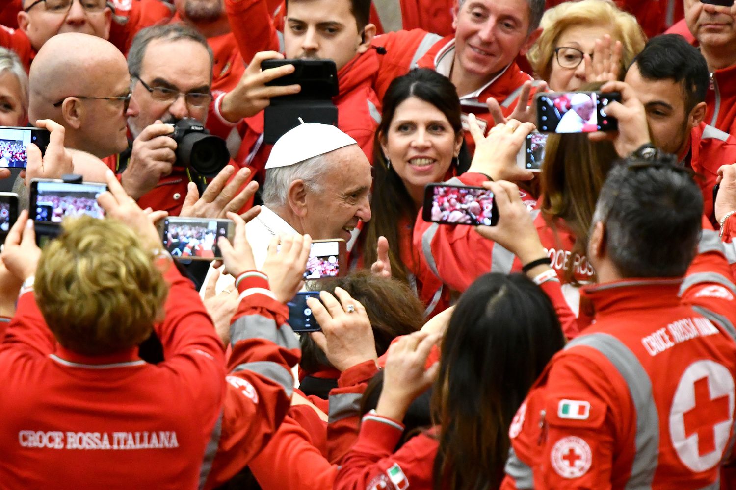 Papa Francesco incontra gli uomini e le donne della Croce Rossa&nbsp;