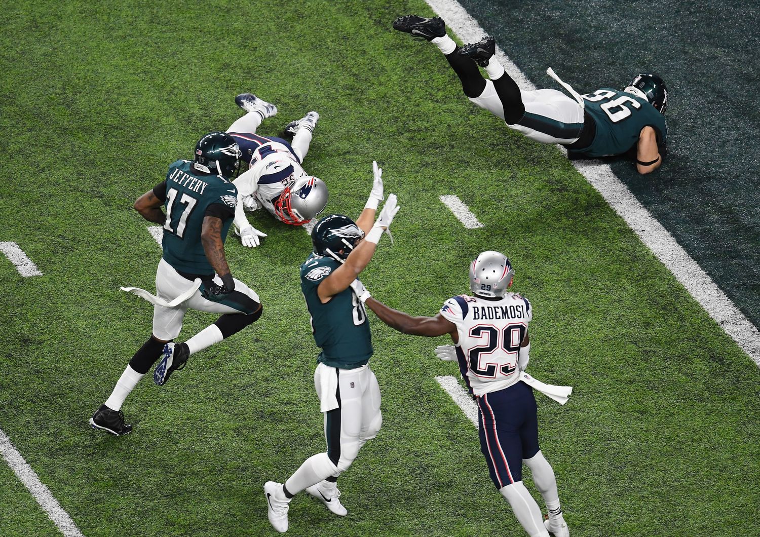 &nbsp;Un momento dell'incontro di Super Bowl Patriots-Eagles