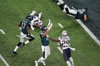 &nbsp;Un momento dell'incontro di Super Bowl Patriots-Eagles