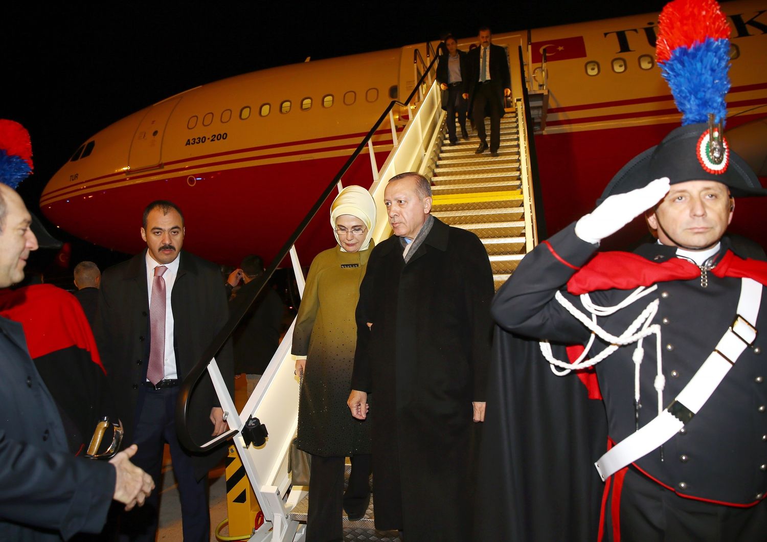 &nbsp;L'arrivo di Erdogan a Roma