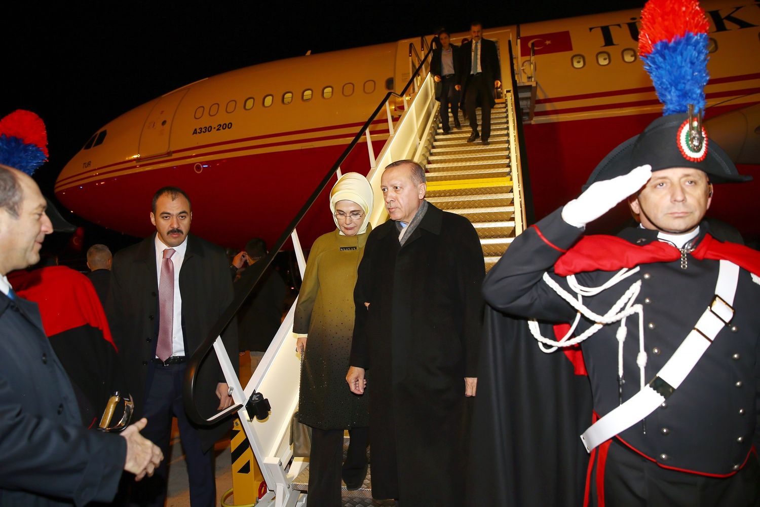 &nbsp;L'arrivo di Erdogan a Roma