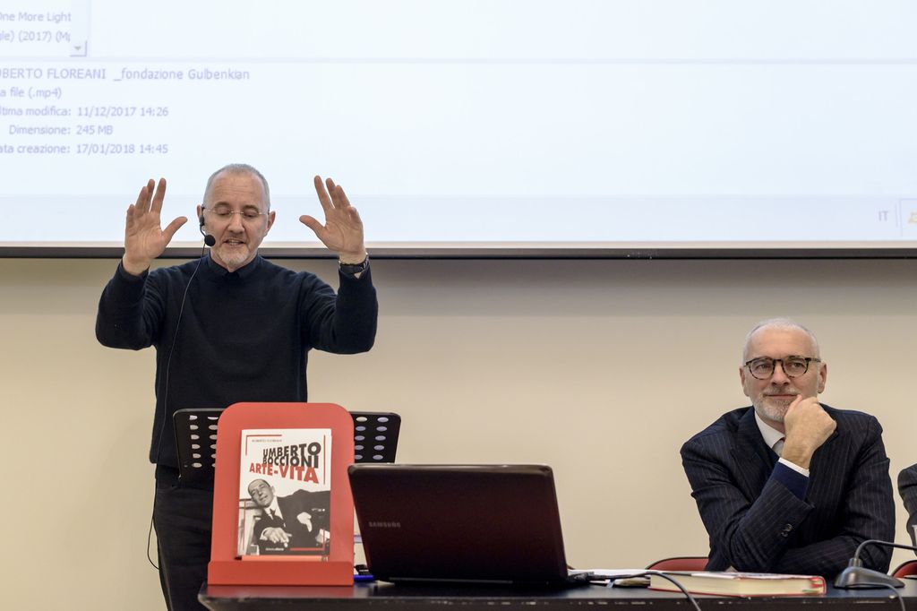 &nbsp;Roberto Floreani durante la presentazione del volume su Umberto Boccioni