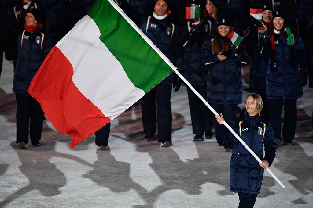 La portabandiera dell'Italia Arianna Fontana&nbsp;