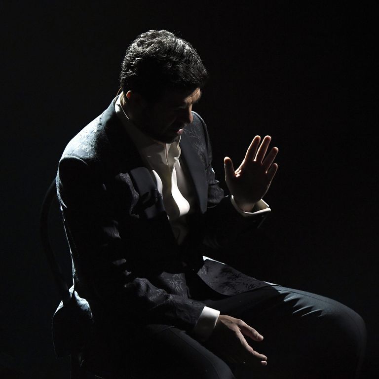 &nbsp;Pierfrancesco Favino a Sanremo durante il monologo di Koltes&nbsp;