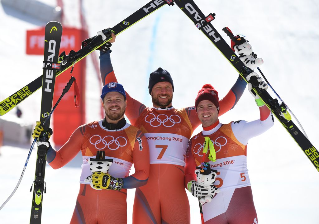 Aksel Lund Svindal (Oro) Kjetil Jansrud (Argento) dalla Norvegia e Beat Feuz dalla Svizzera (Bronzo) &nbsp;