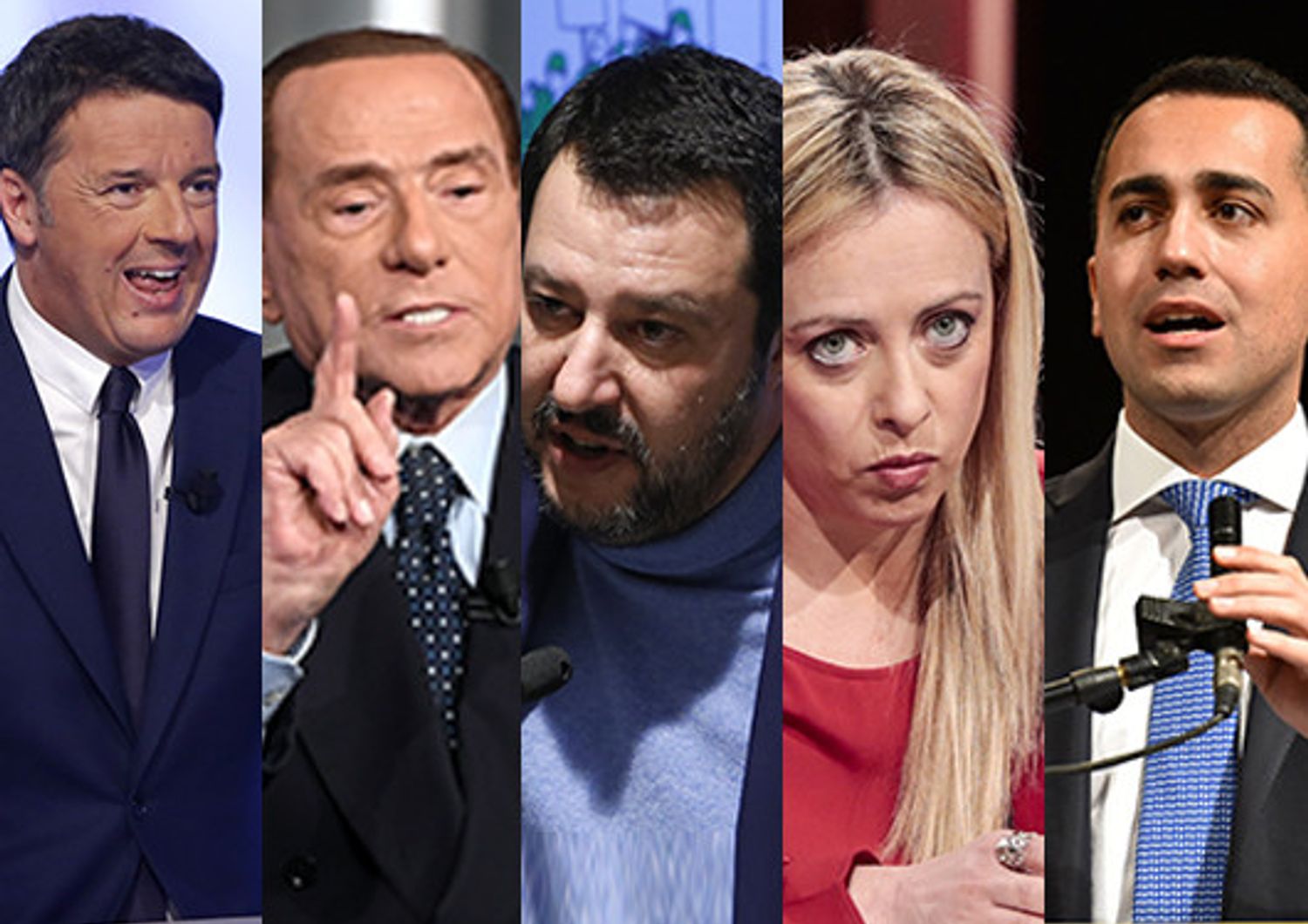 Renzi, Berlusconi, Salvini, Meloni, Di Maio