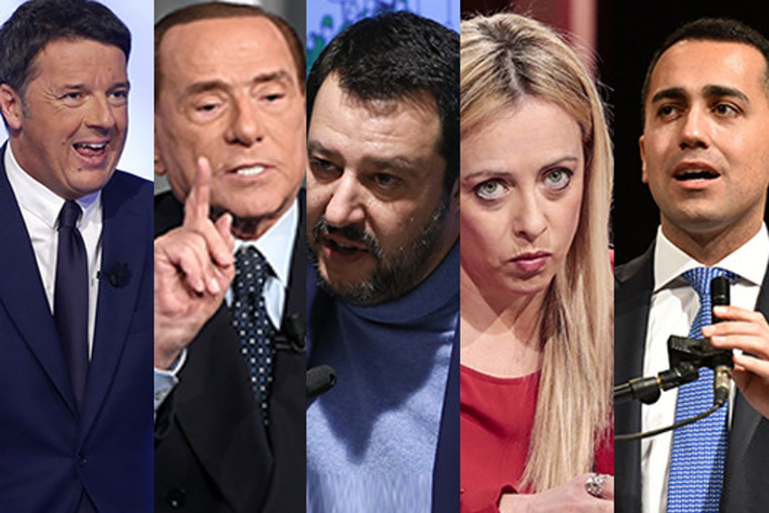 Renzi, Berlusconi, Salvini, Meloni, Di Maio
