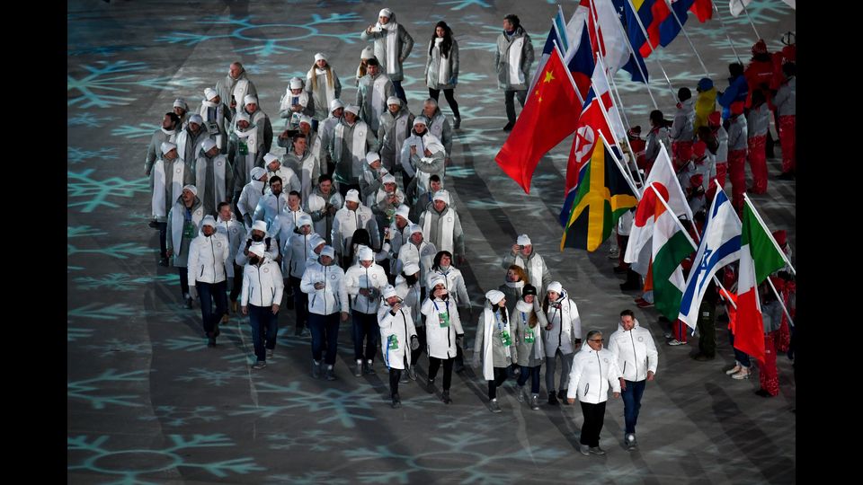 Gli atleti cecoslovacchi alla cerimonia di chiusura delle Olimpiadi invernali di PyeongChang 2018  &nbsp;