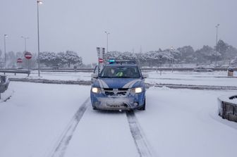 Neve a Roma - pattuglia polizia&nbsp;