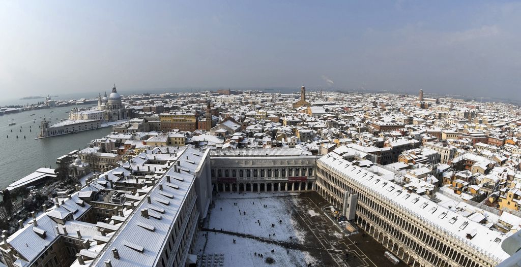 &nbsp;Una veduta di Venezia innevata