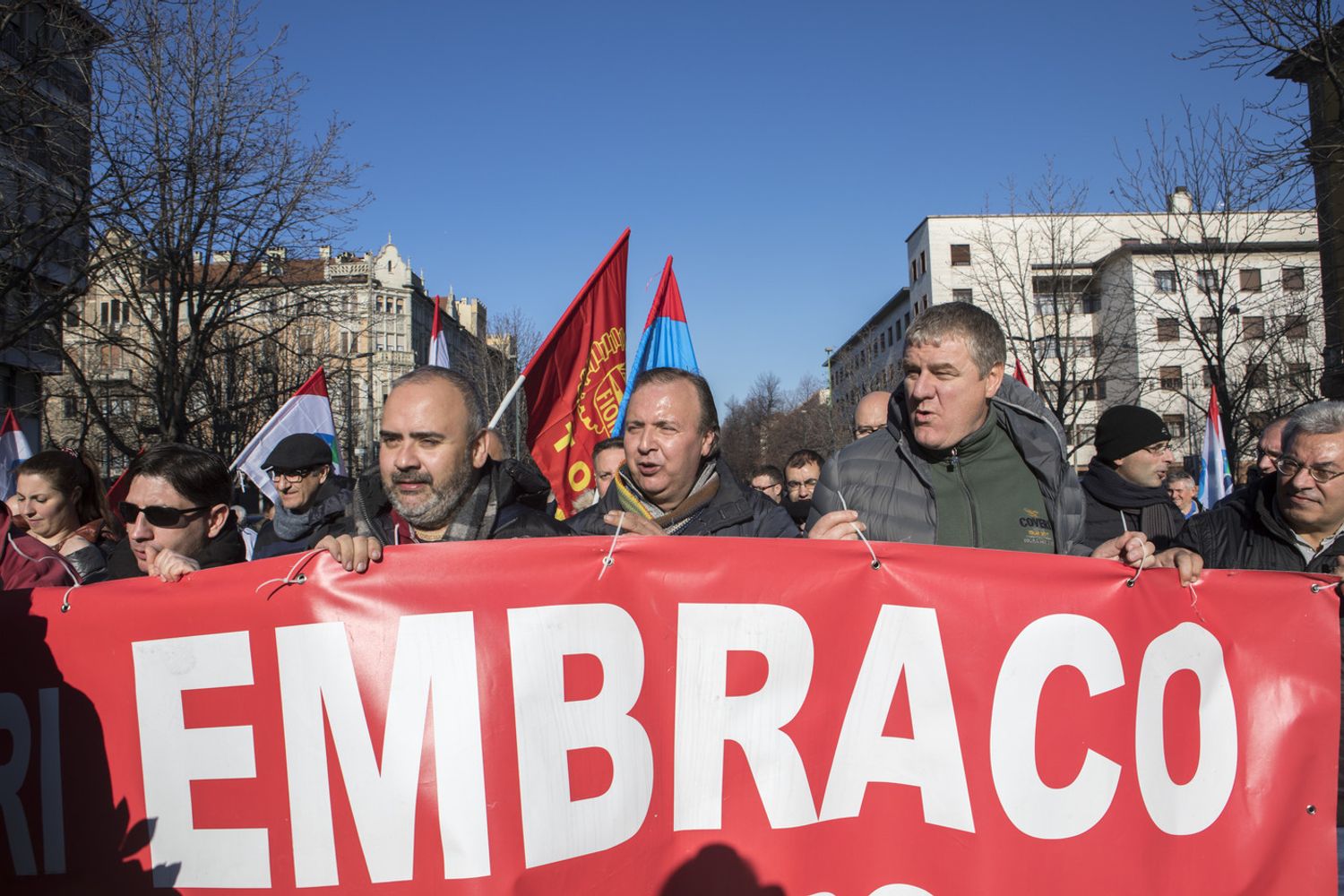 Embraco - corteo lavoratori (Afp)&nbsp;