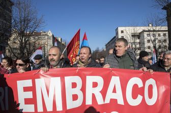 Embraco - corteo lavoratori (Afp)&nbsp;