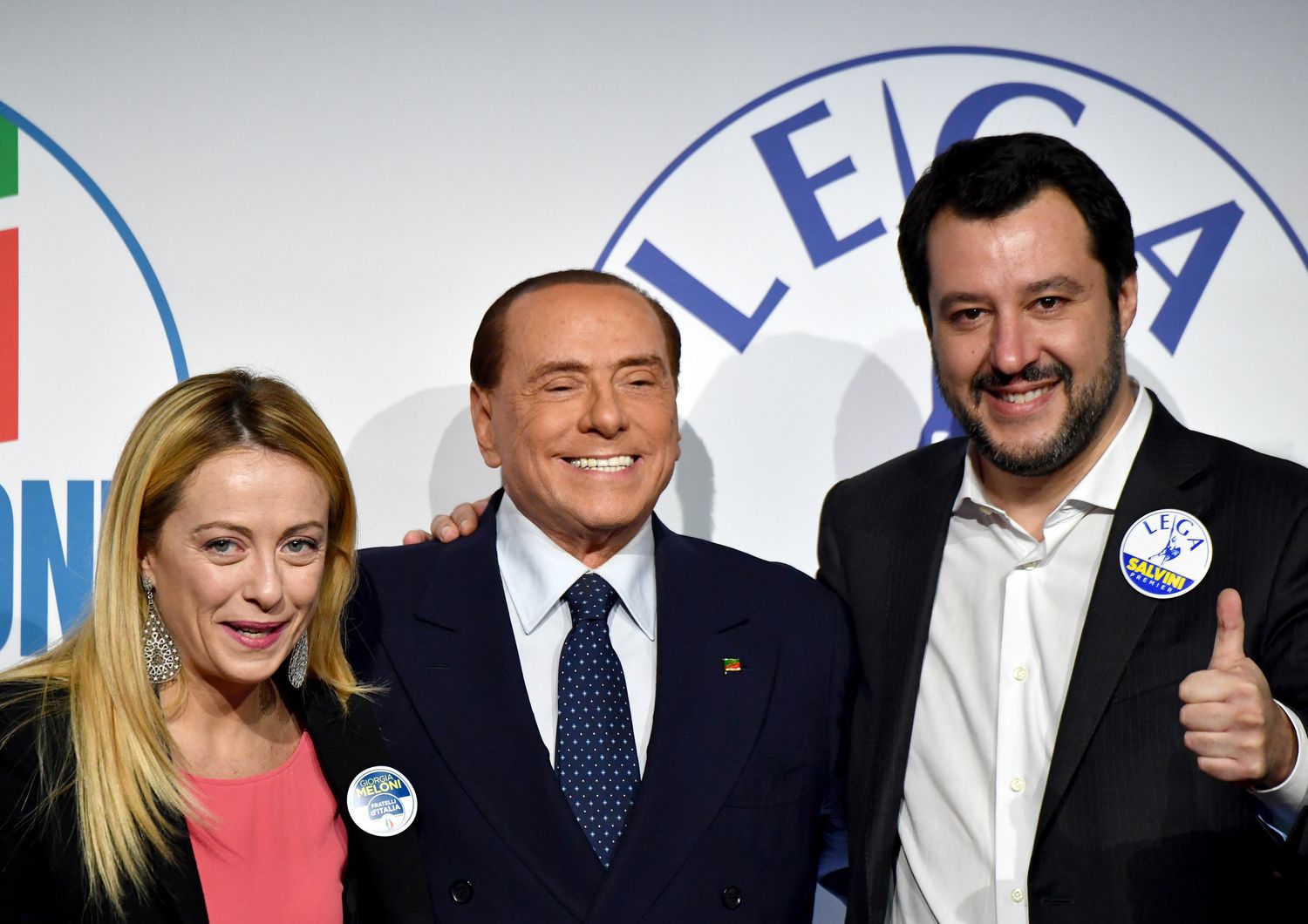 Giorgia Meloni Silvio Berlusconi Matteo Salvini (Afp)&nbsp;