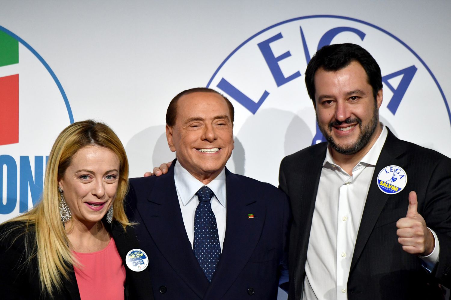 Giorgia Meloni Silvio Berlusconi Matteo Salvini (Afp)&nbsp;