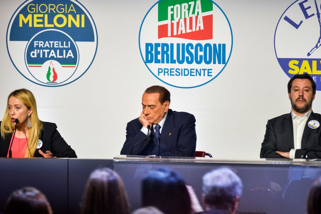 Giorgia Meloni Silvio Berlusconi Matteo Salvini (Afp)&nbsp;