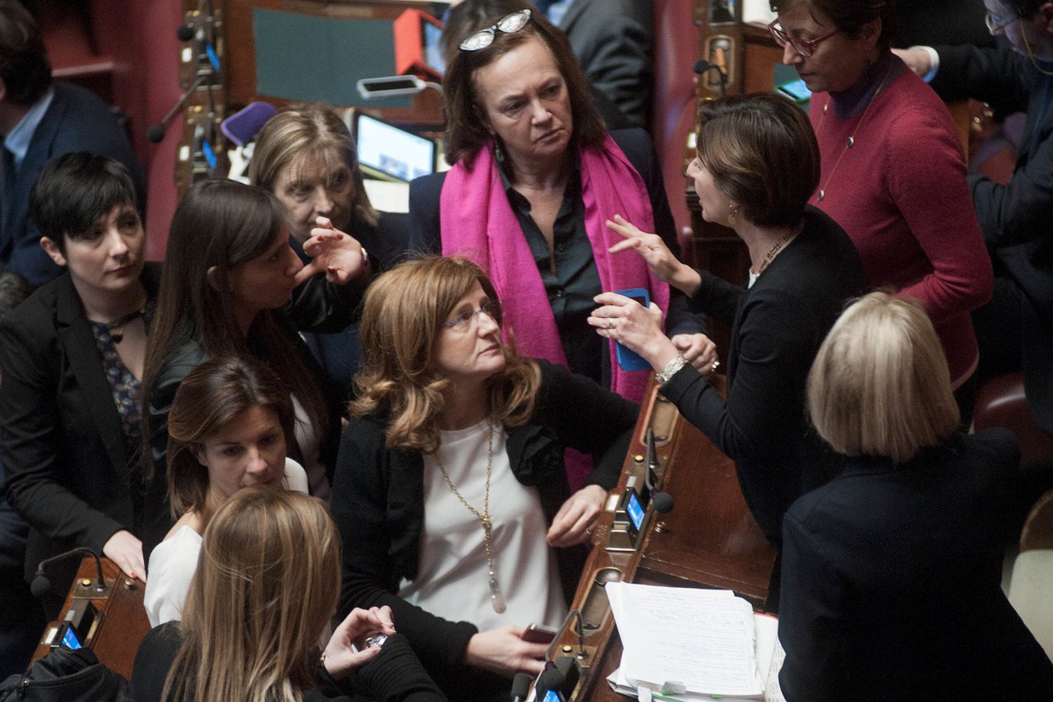 &nbsp;Alcune deputate del Pd in aula a Montecitorio