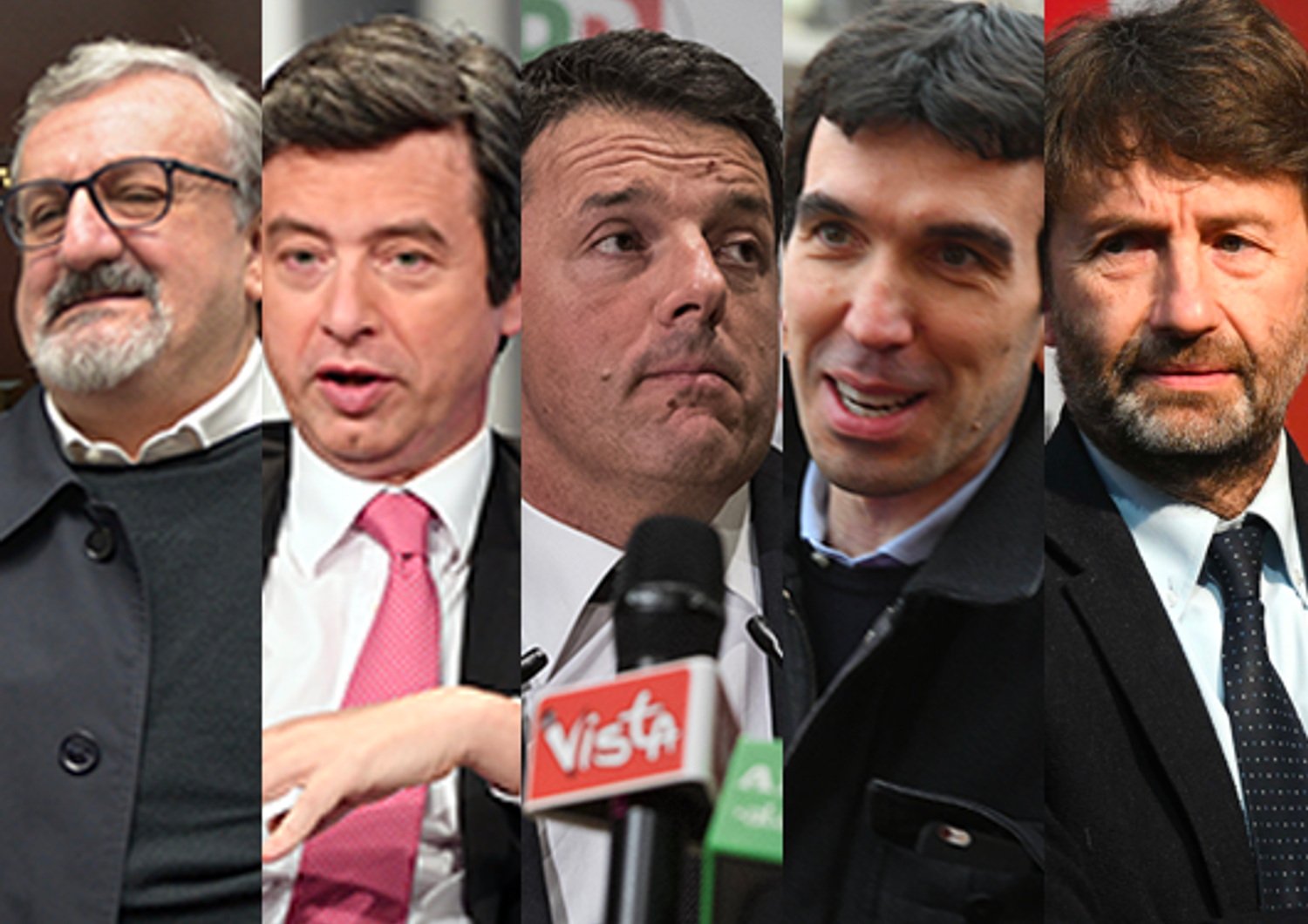 Emiliano, Orlando, Renzi, Martina, Franceschini (AGF)