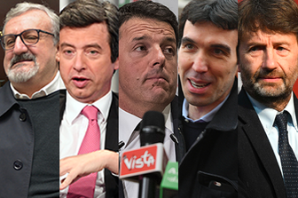 Emiliano, Orlando, Renzi, Martina, Franceschini (AGF)