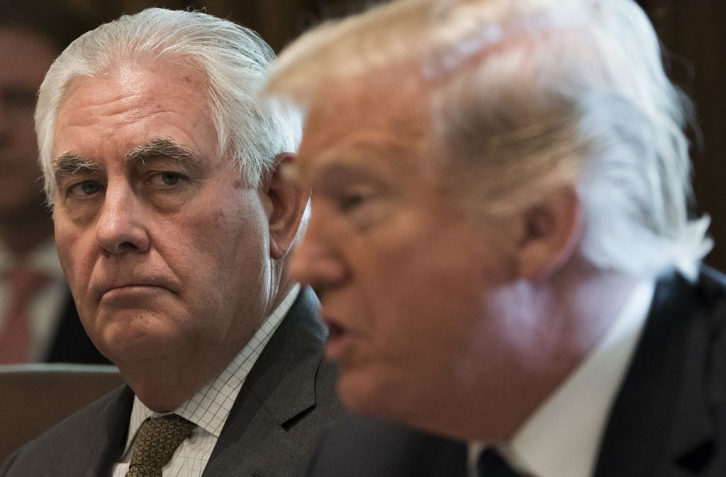 &nbsp;Rex Tillerson e Donald Trump