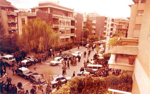 &nbsp;Via Fani la mattina del 16 marzo 1978, vista dall'alto