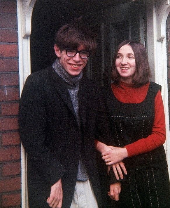 &nbsp;Hawking con la prima moglie Jane