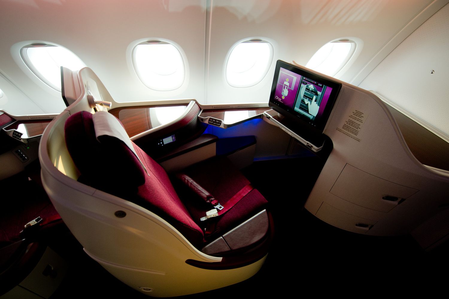 Posto in business class in un aereo Qatar