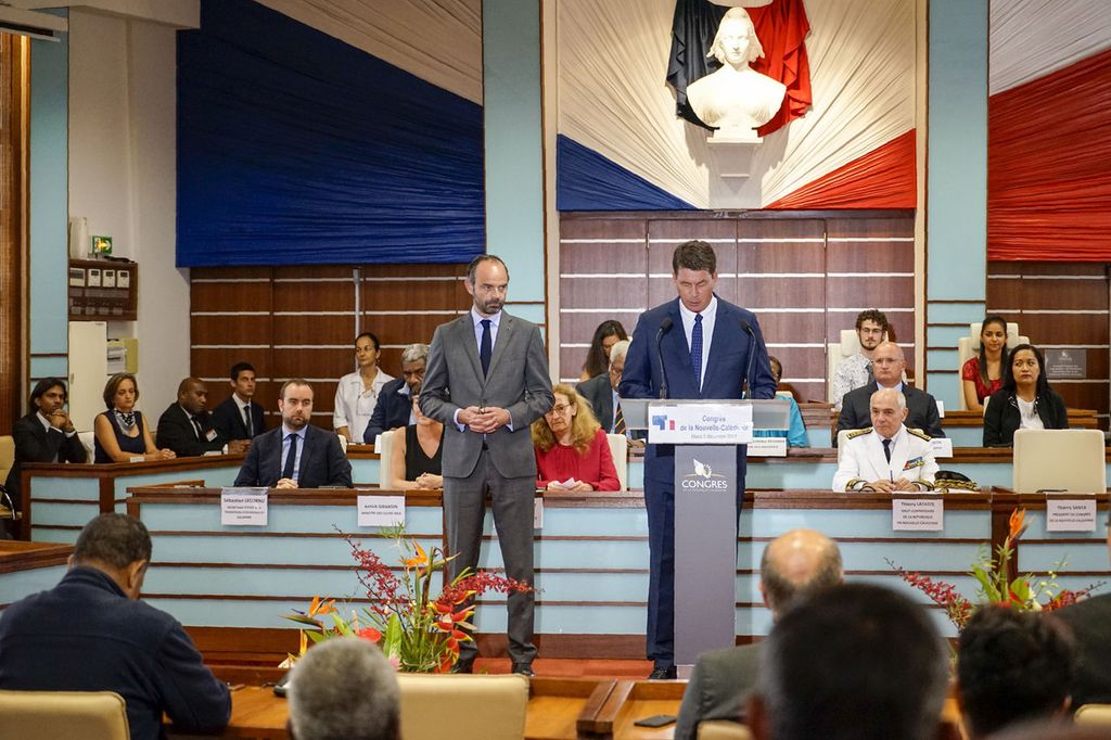 &nbsp; Il primo ministro francese&nbsp;Edouard Philippe nella sua visita in Nuova Caledonia a dicembre 2017