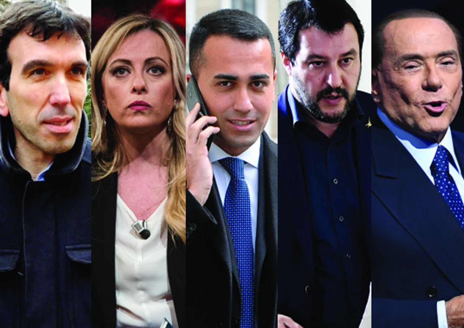 Martina, Meloni, Di Maio, Salvini, Berlusconi (AGF_AFP)