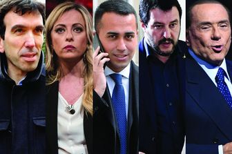 Martina, Meloni, Di Maio, Salvini, Berlusconi (AGF_AFP)