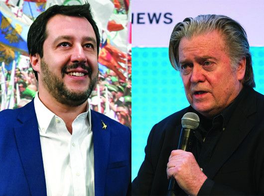 Salvini e Bannon (AFP)