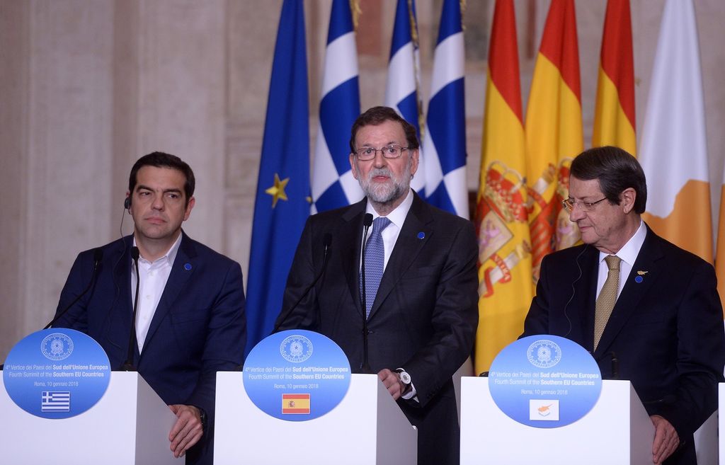 &nbsp;Tsipras, Rajoy e Anastasiadis