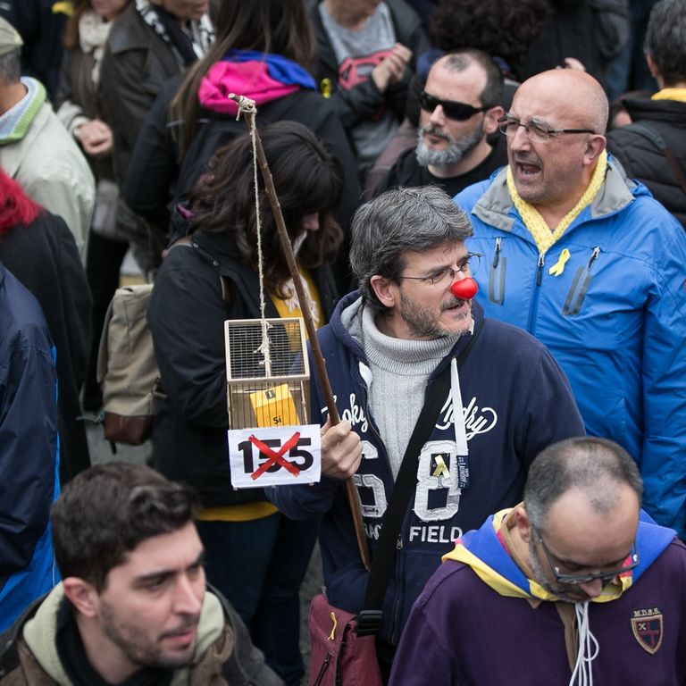 Manifestazione a Barcellona contro fermo in Germania di Carles Puigdemont &nbsp;