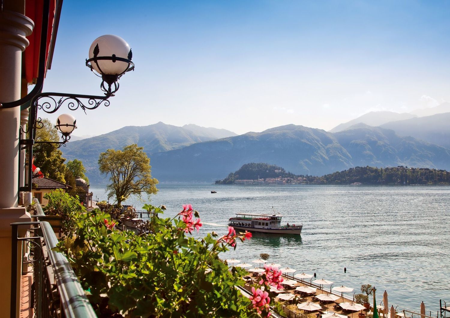 Vista del Lago di Como dalle terrazze del Grand Hotel Tremezzo
