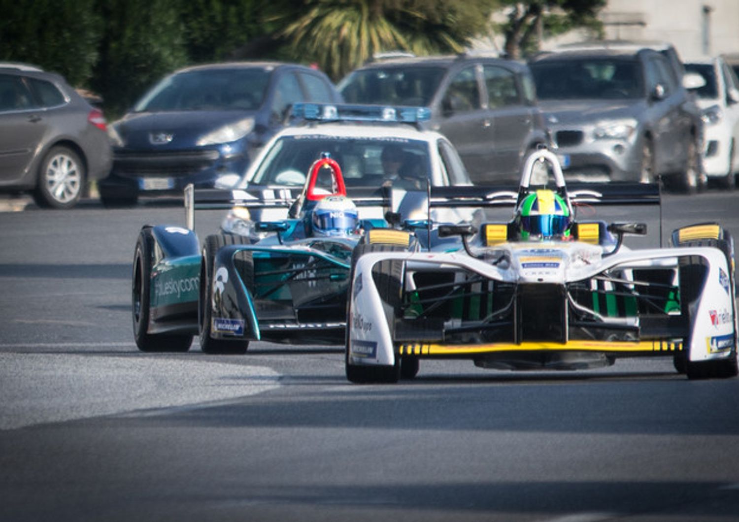 &nbsp;Auto di Formula E in strada a Roma in occasione della presentazione dell'evento