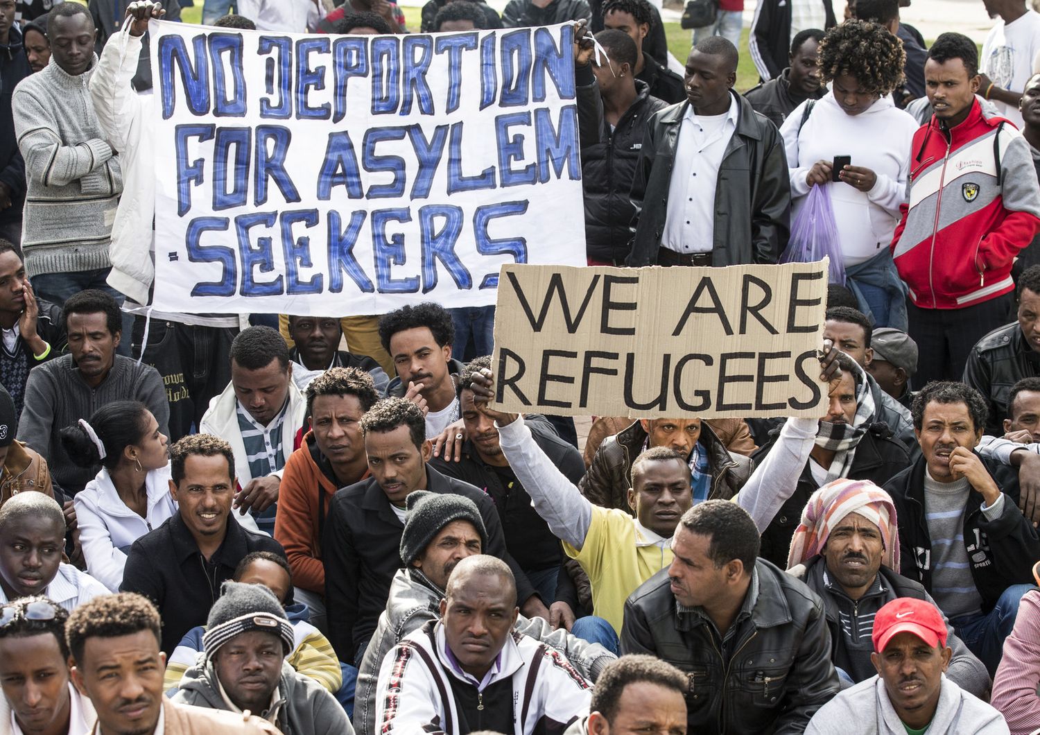 &nbsp;Richiedenti asilo africani manifestano a Tel Aviv