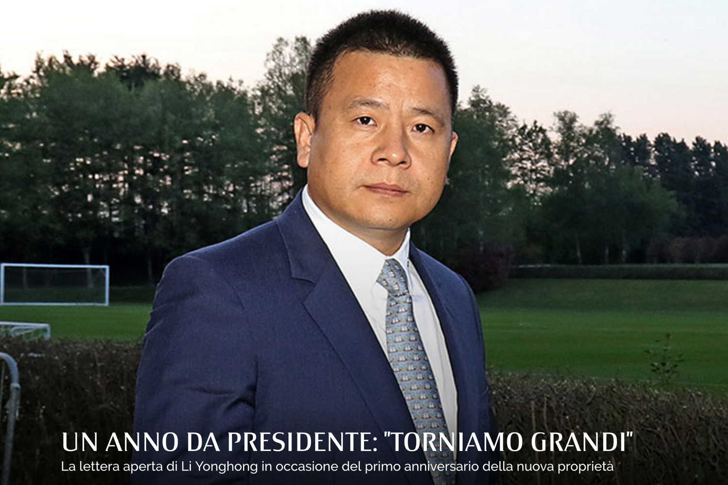 &nbsp;Il messaggio di Li Yonghong sulla homepage del Milan&nbsp;