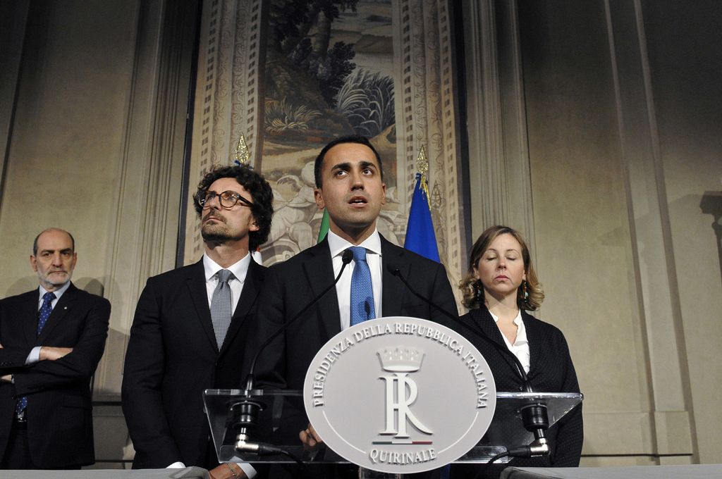 Danilo Toninelli, Luigi Di Maio e Giulia Grillo (AGF)