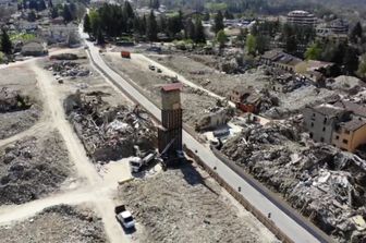 &nbsp;Un'immagine di Amatrice ripresa da un drone